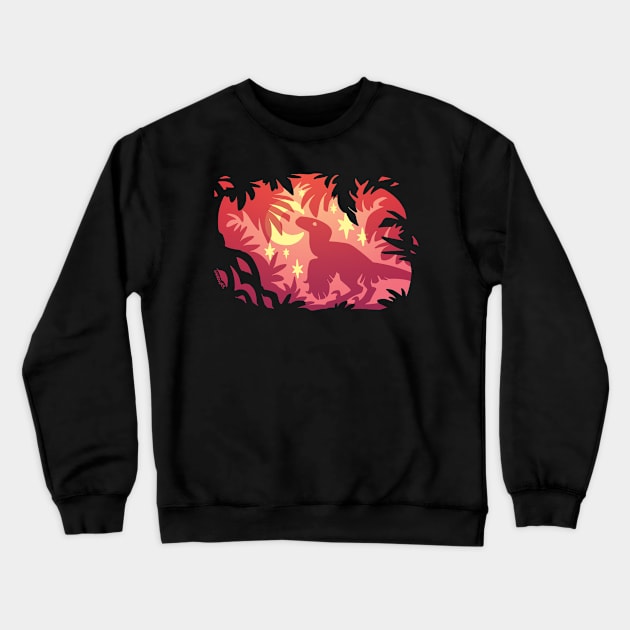 Stargazing Dino (Red Variant) Crewneck Sweatshirt by KiRAWRa